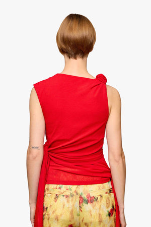 Marl Mesh Tie Knot Tank Top