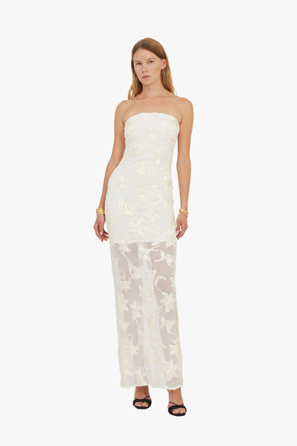 Floral Mesh Tube Dress