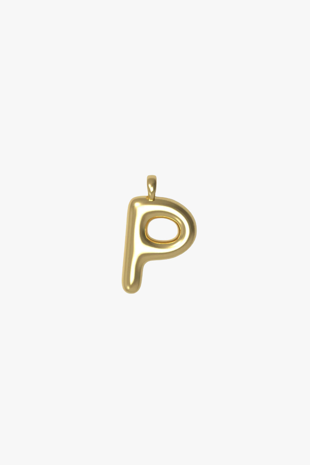 Letter charm Large P - gold plated