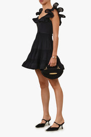 Pleated Frill Mini Dress