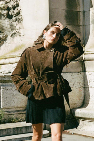 York cropped trench coat