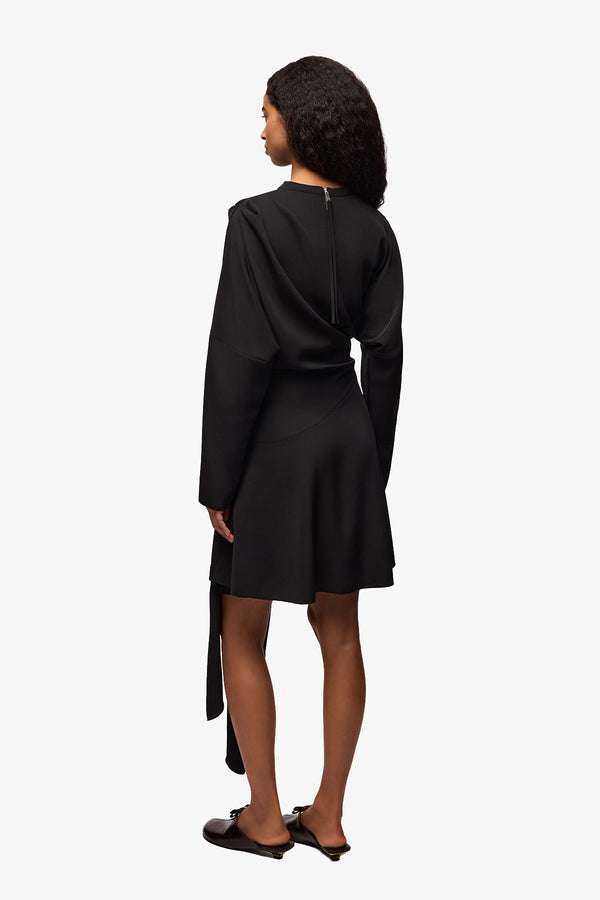 Cady Crepe Draped Mini Dress