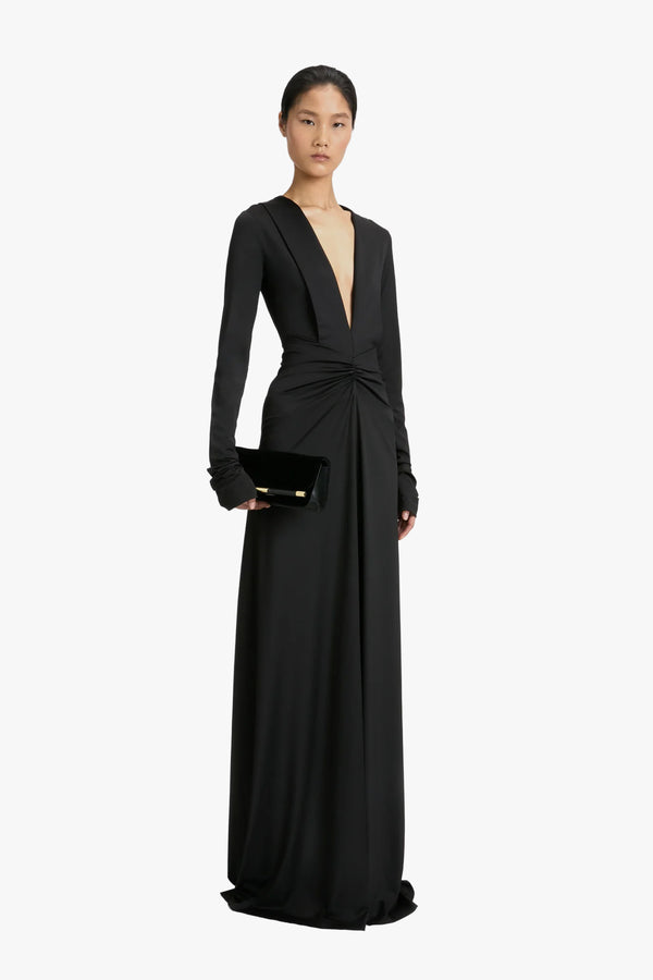 Long Sleeve Deep V-neck Gown
