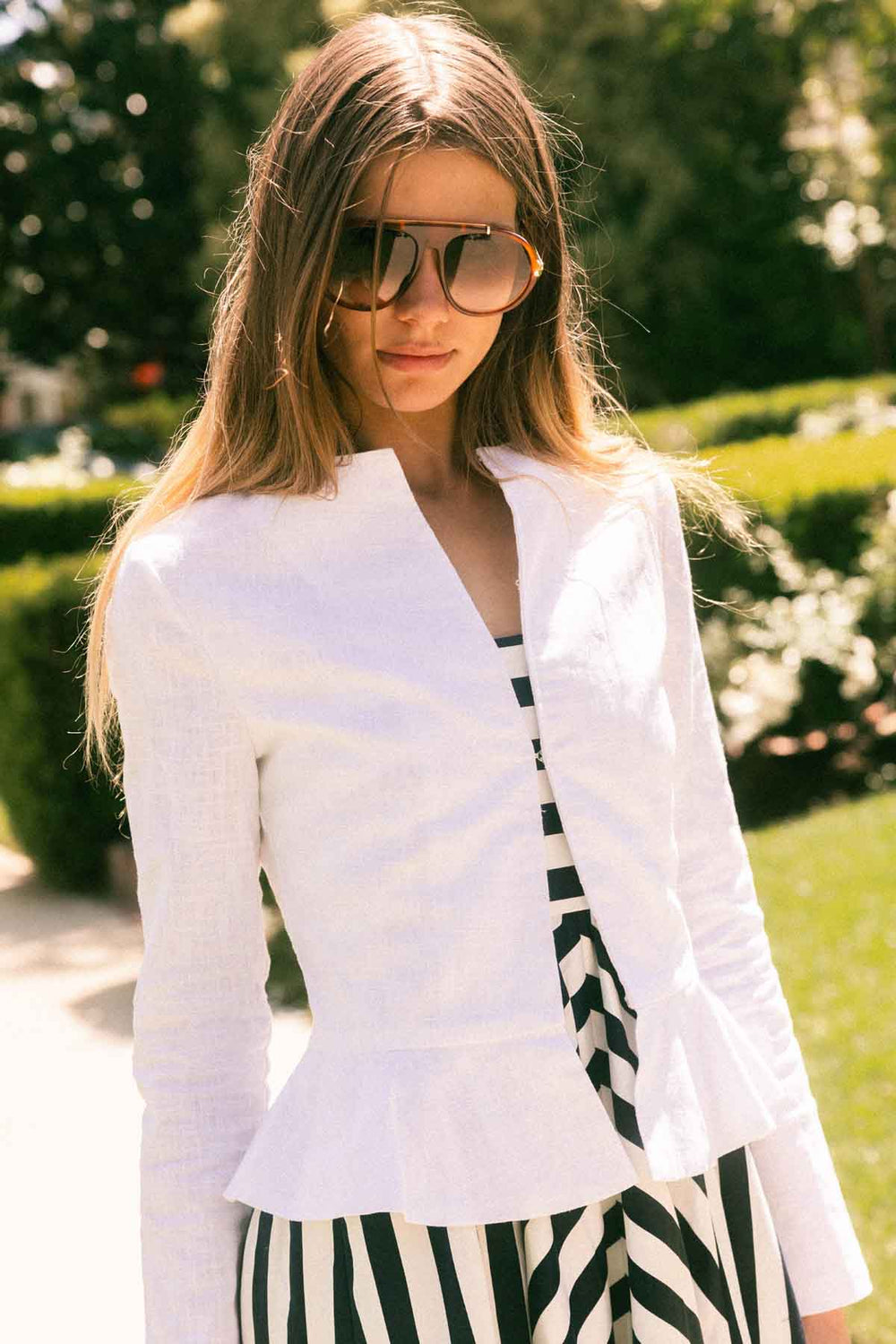 Linen Peplum Jacket
