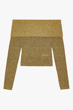 Sparkle Doubleface Off Shoulder Blouse