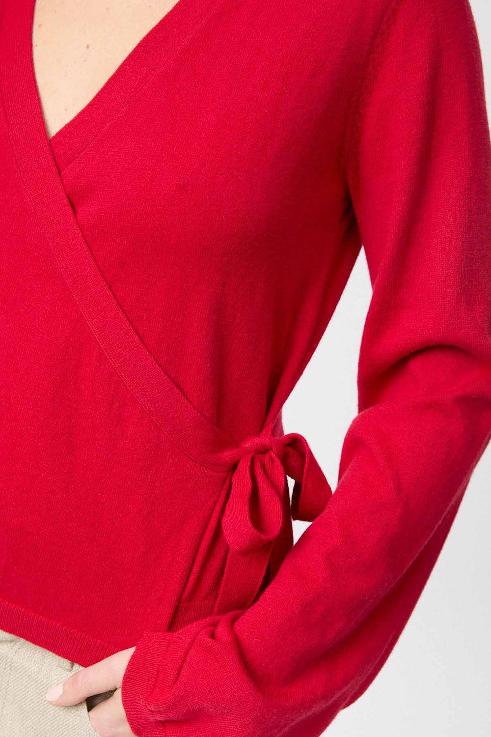 Cotton Cashmere Wrap cardigan