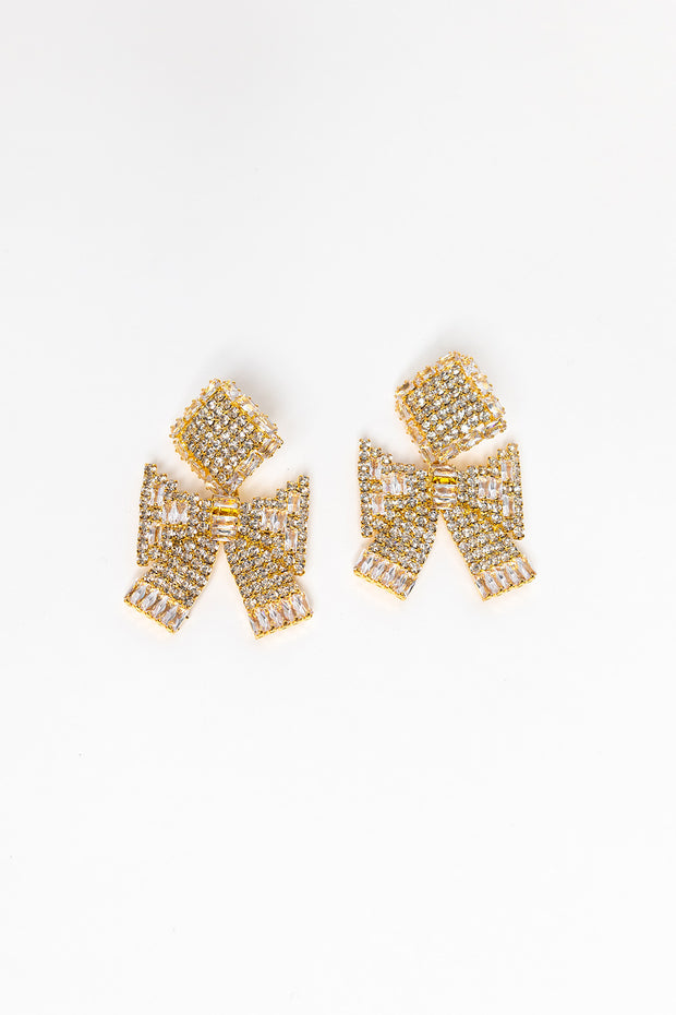 Diana Chunky Gold Bow Earrings