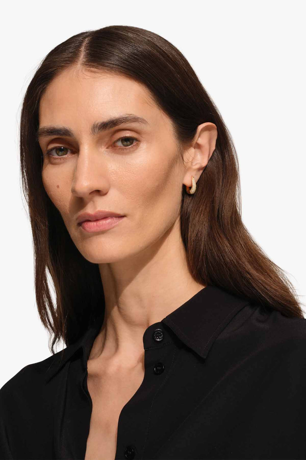 Liz Hoop Pave Gold
