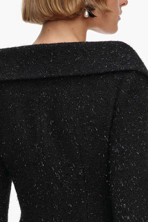 Black Metallic Boucle Mini Dress