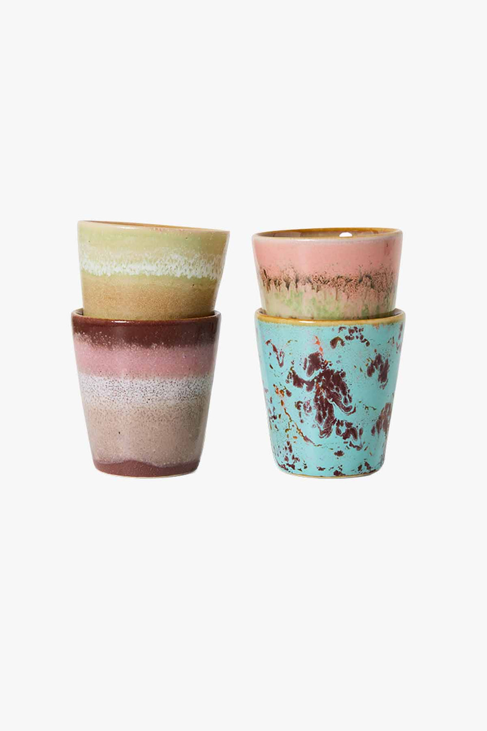 70s Ceramics Ristretto Mugs Futurism Set of 4