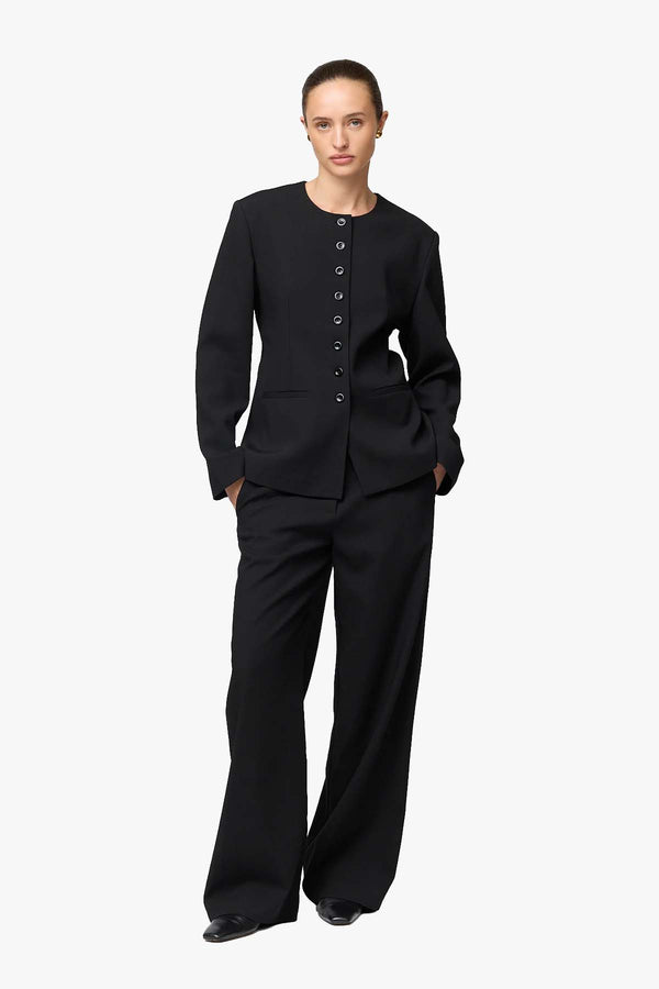 Tailored Round Neck Blazer