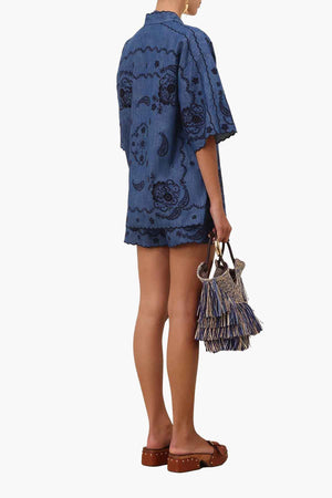 Aster Embroidered Denim Shirt