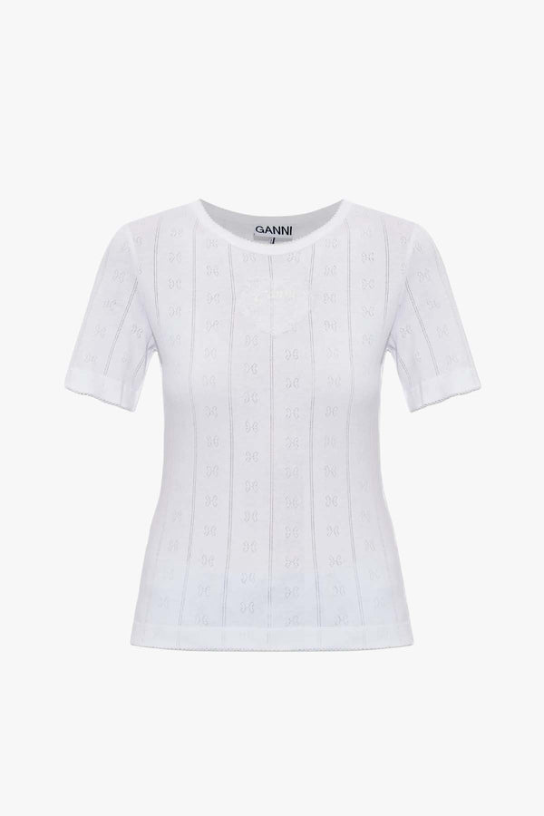 Compact Pointelle Rib Tee