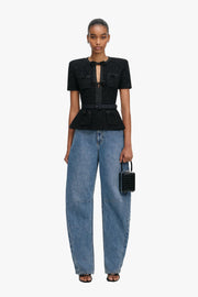 Black Sequin Knit Top