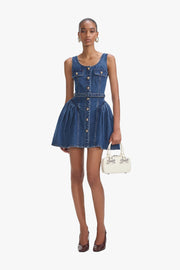 Flared Denim Mini Dress