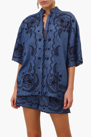 Aster Embroidered Denim Shirt