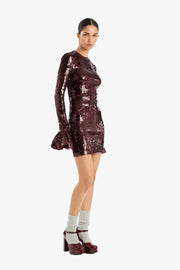 Sequins Ls Mini Dress