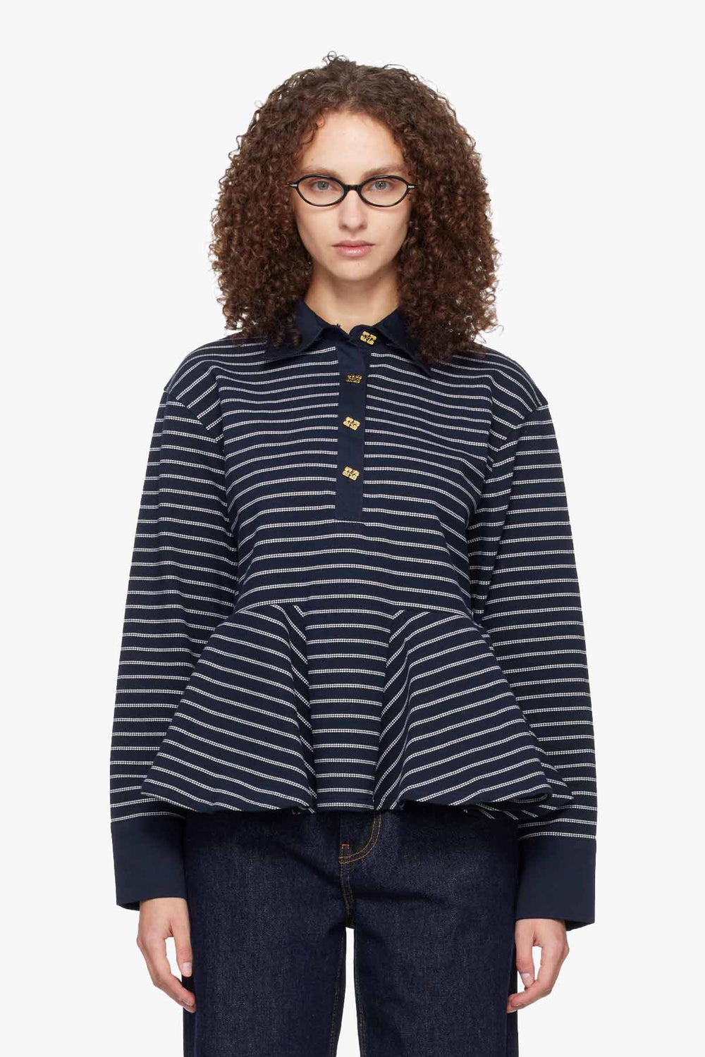 Single Pique Peplum Polo