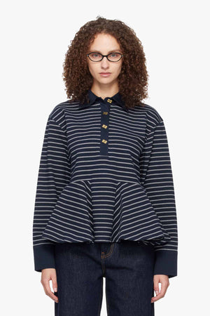 Single Pique Peplum Polo