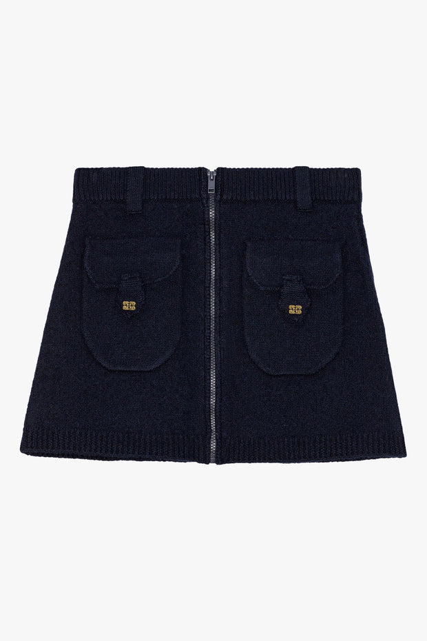 Boiled Wool Mini Skirt