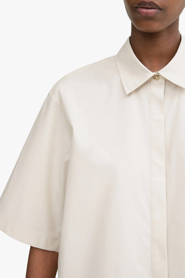 Cropped Cotton-Poplin Shirt