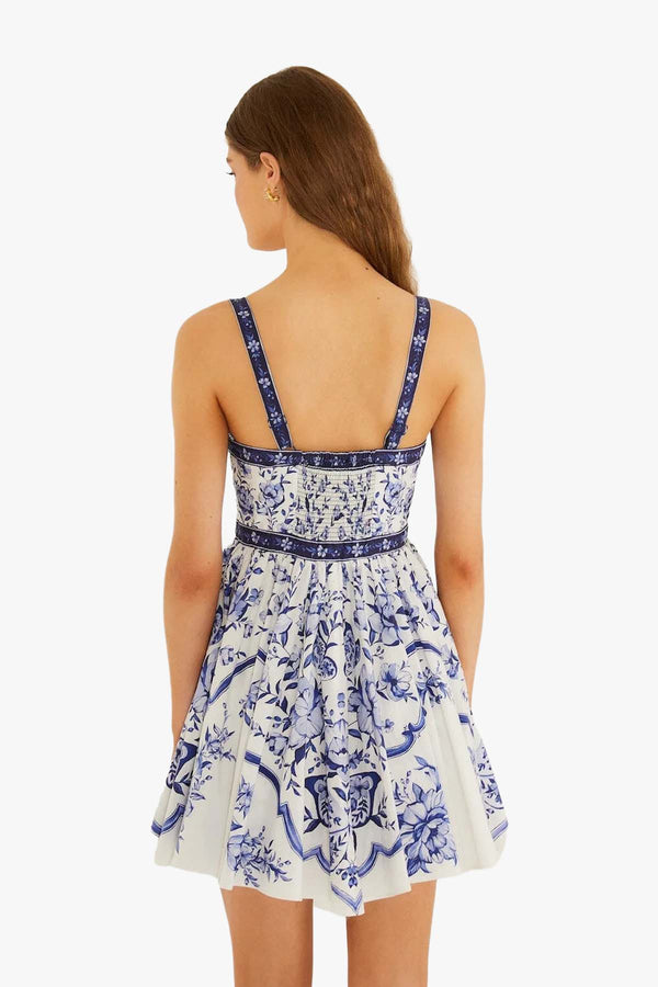 Porcelain Garden Off-White Sleeveless Mini Dress