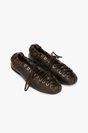 Eyelets Lace Up Ballerina Snake
