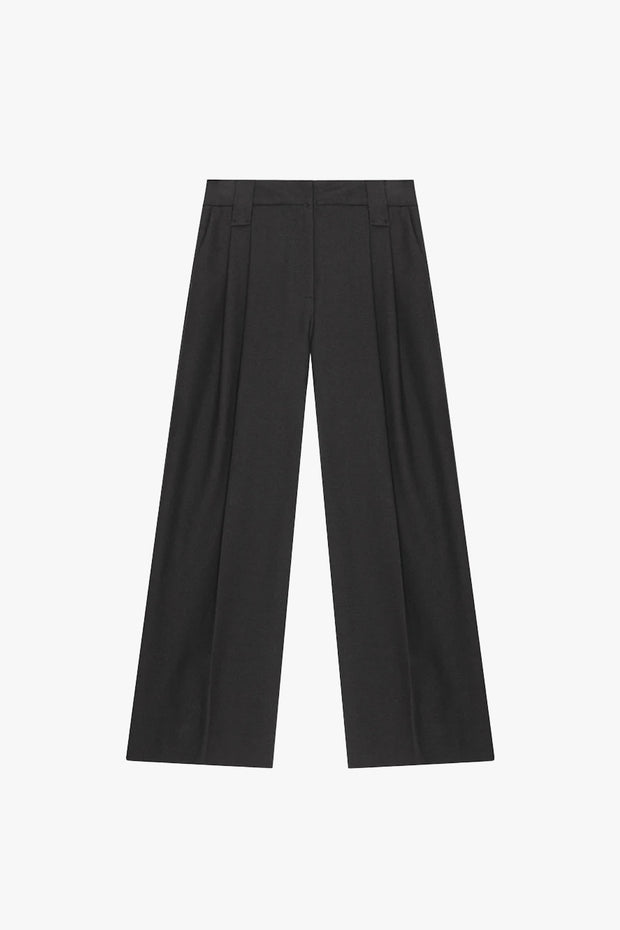 Heavy Cotton Tailoring Mid Waist Pants