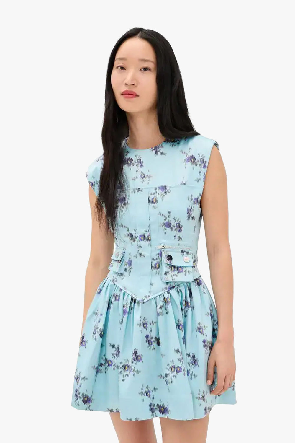 Printed Double Satin Corset Min Dress