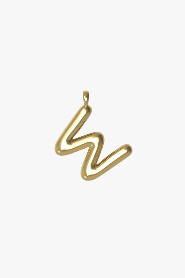 Letter charm Small W - Gold plated