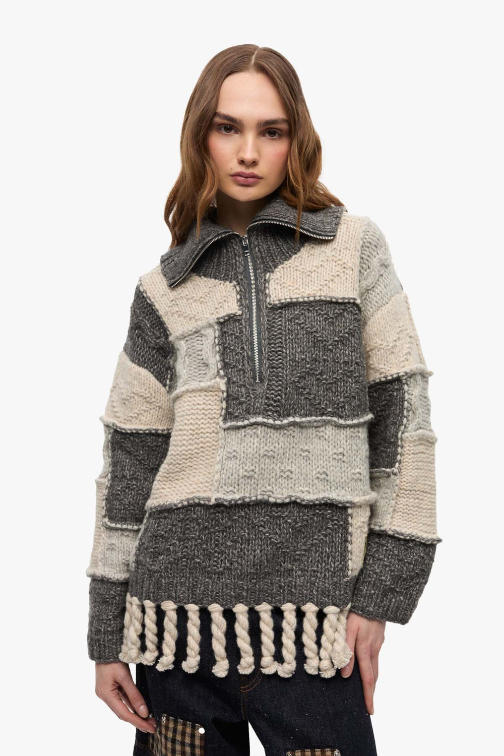 Wool Cotton Bubble Sweater