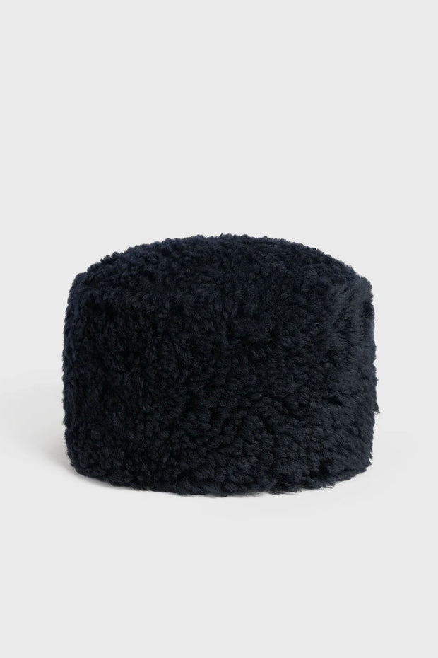 Shearling Pillbox Hat