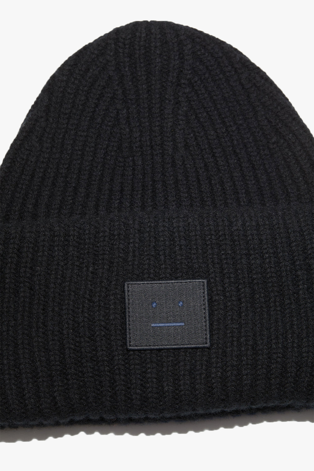 Face Ribbed Knit Beanie Hat