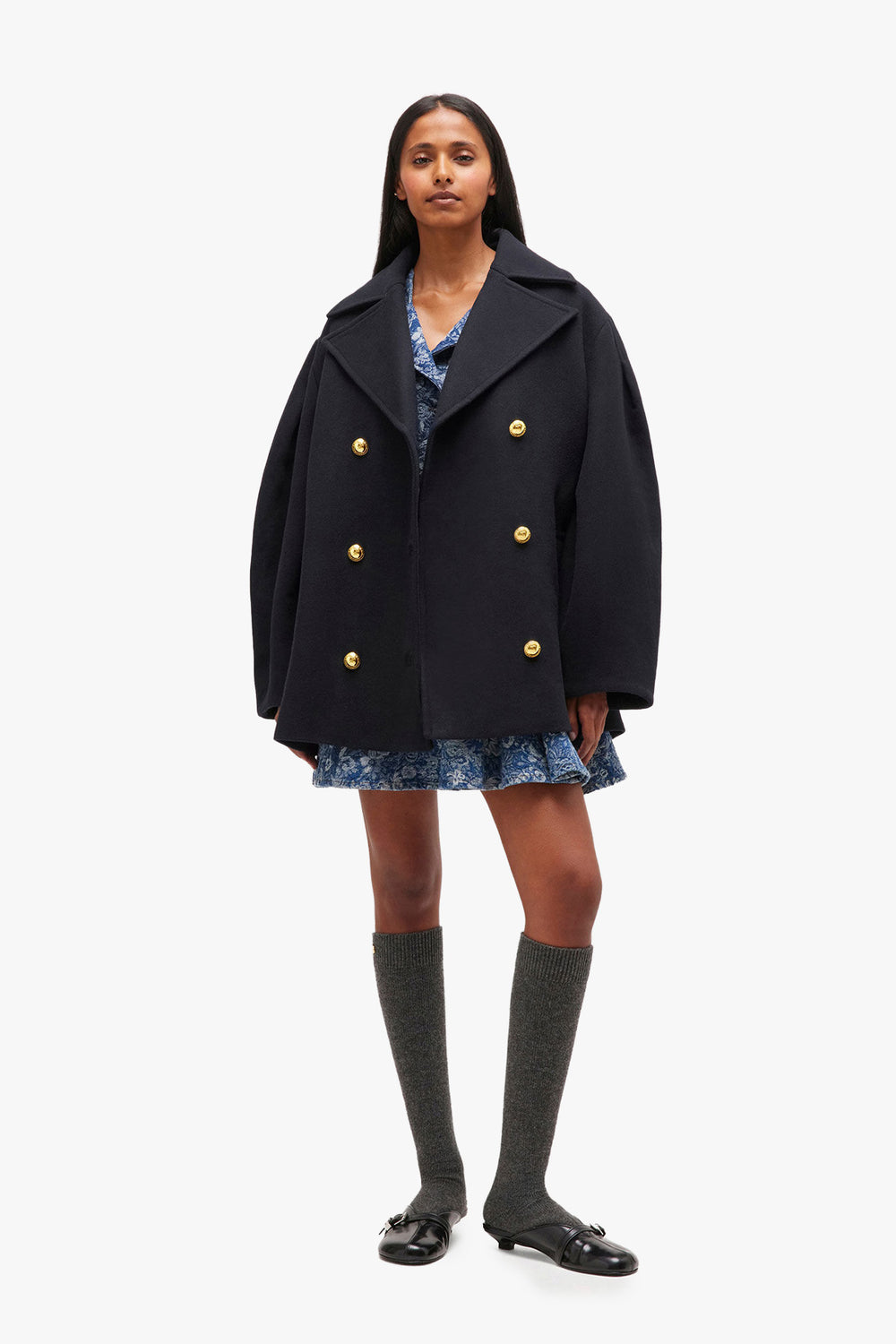 Peacoat Wool Midi Coat