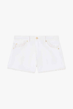 White Denim Mini Shorts