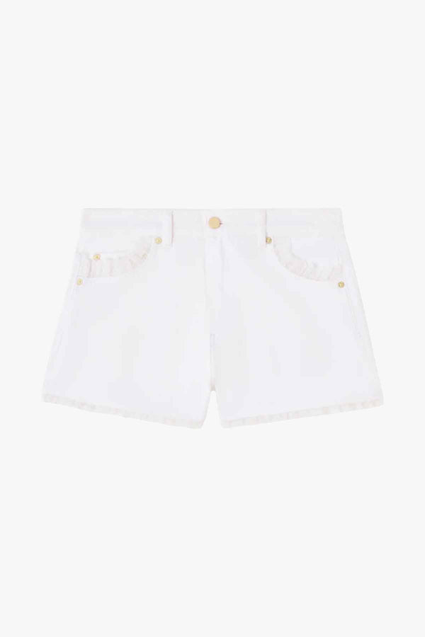 White Denim Mini Shorts