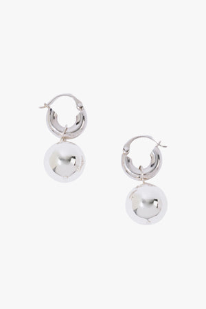 Silver Sphere Hoops