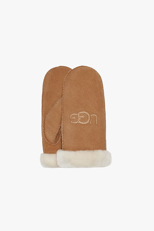 W Sheepskin Embroidered Mittens