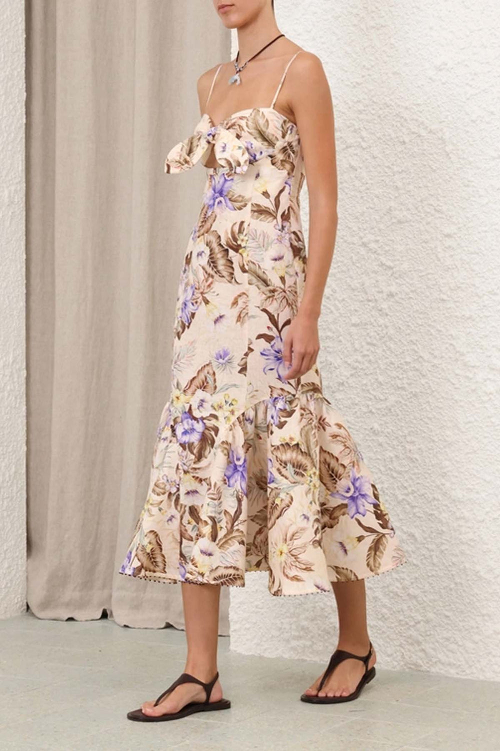 Coco Tie Front Midi Dress