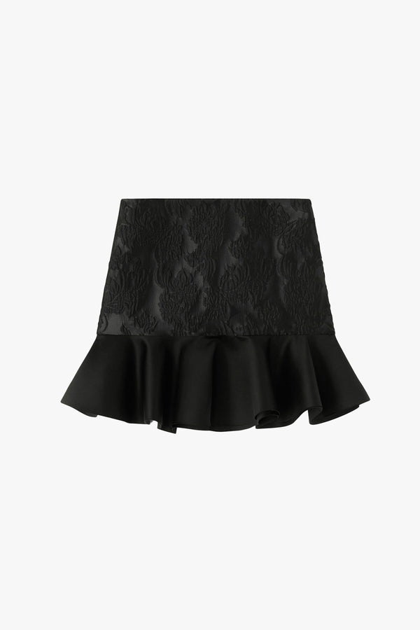 Satin Cloque Mini Skirt
