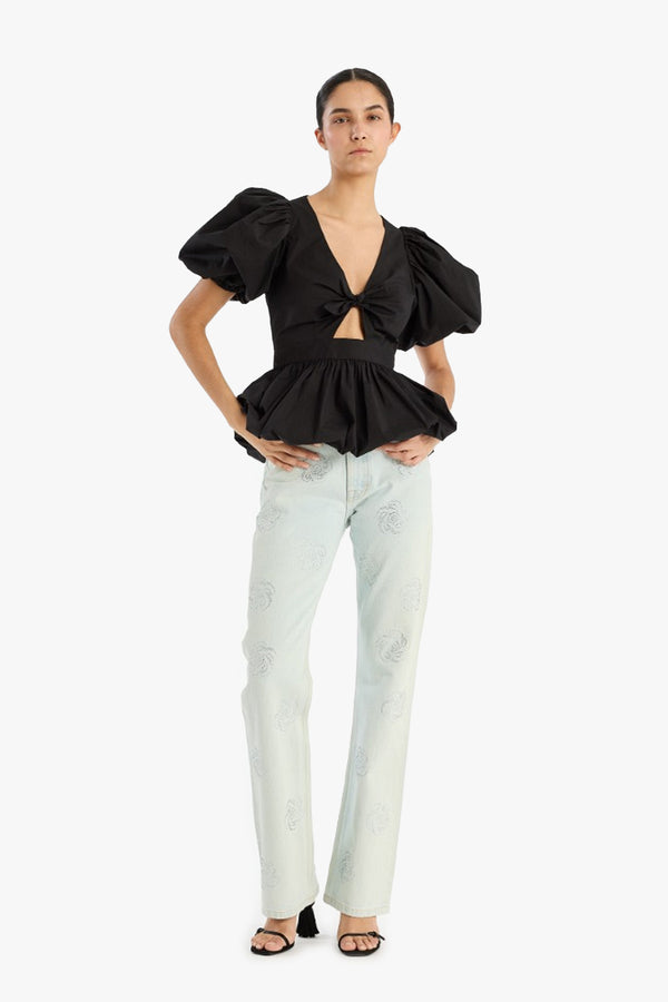 Washed Twill Stud Jeans