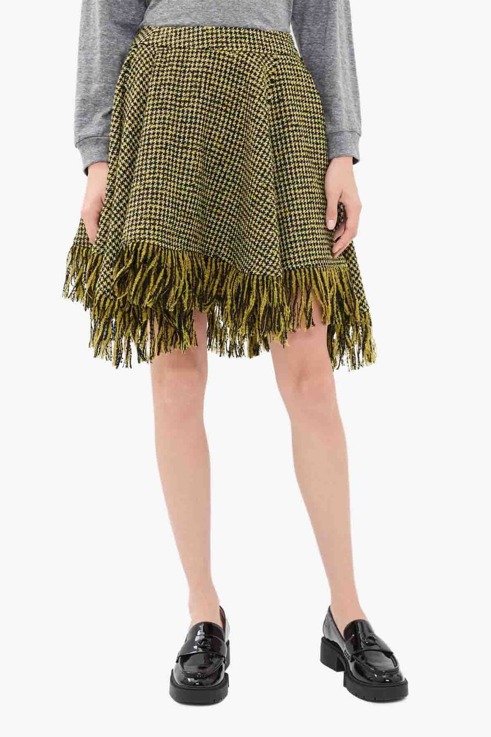 Woollen Check Mini Skirt