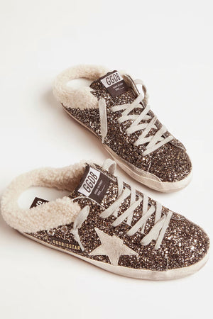 Super-Star Sabot Glitter Upper Suede Star Shearling Lining