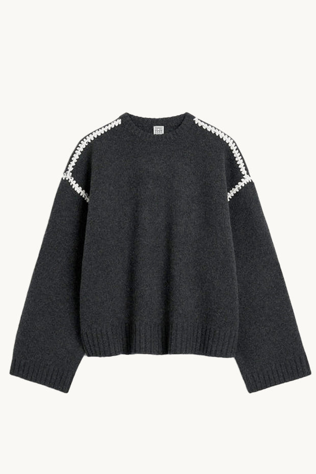 Embroidered Wool Cashmere Knit