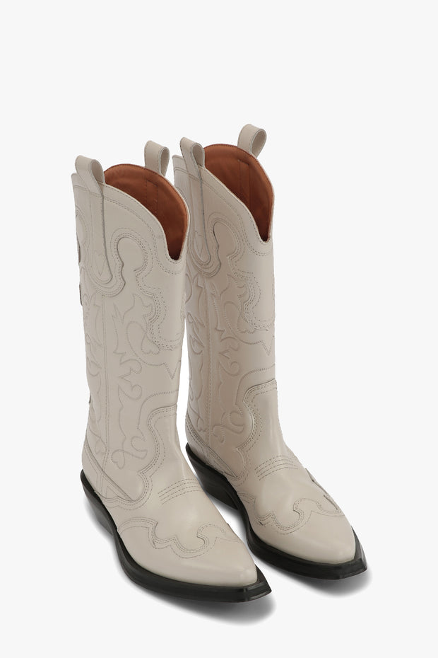 Mid Shaft Embroidered Western Boots