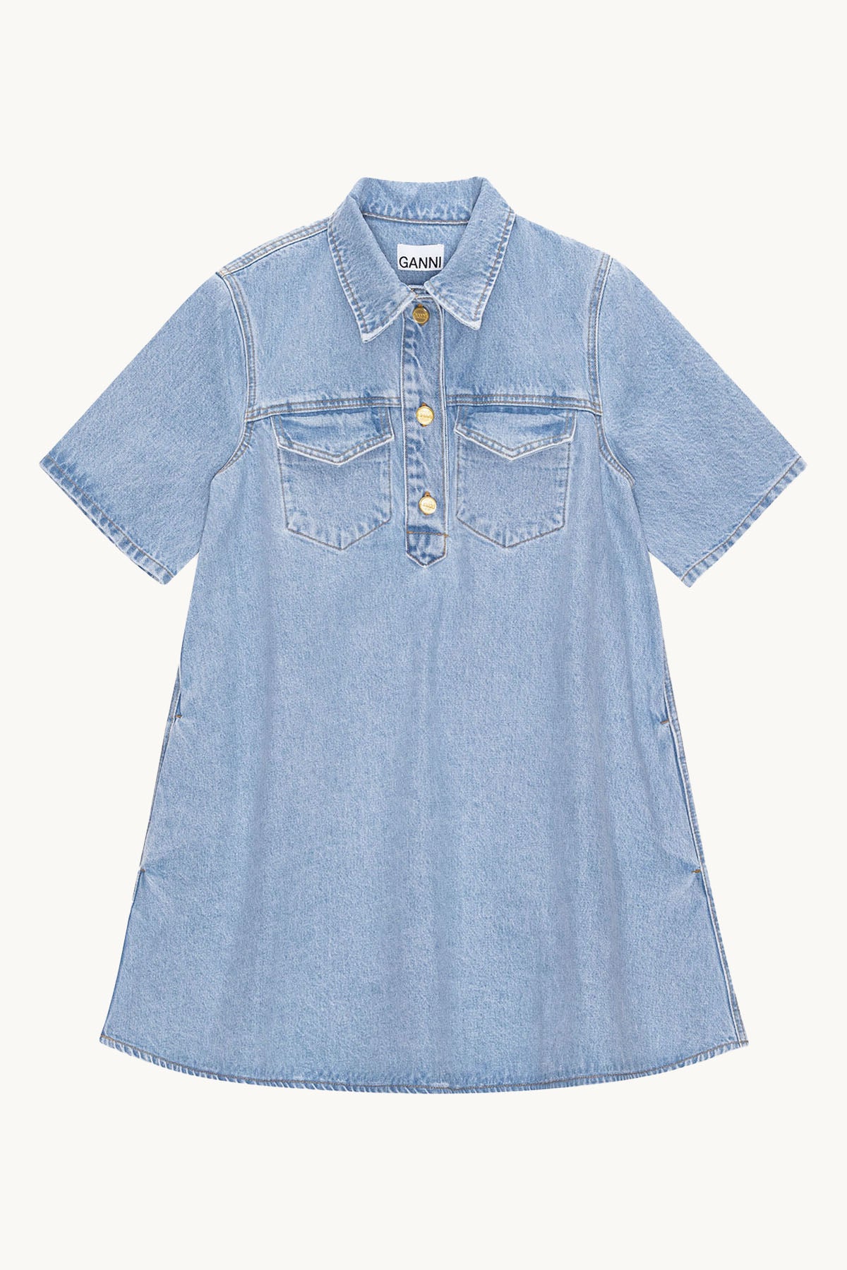 Cutline Denim Mini Dress