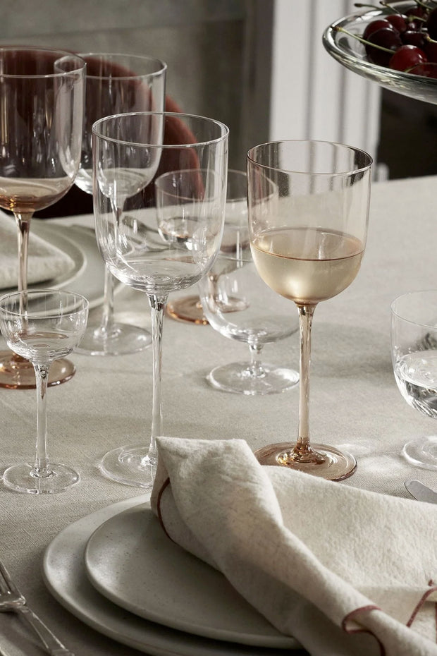 ferm LIVING Host white wine glasses, set of 2, blush