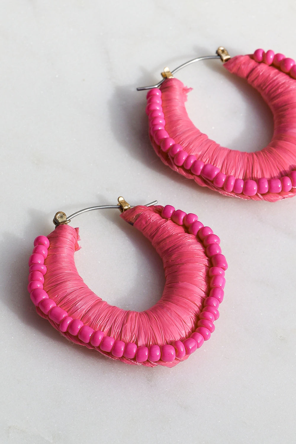 Pink Beaded Earrings