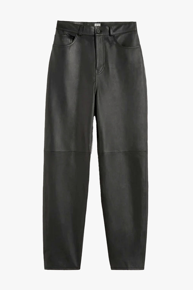 Tapered Leather Trousers