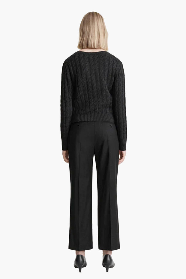 Double Pleated Cropped Trousers